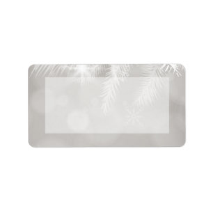 1.25"x2.75" Mailing Address Winter White Pine Tree Label