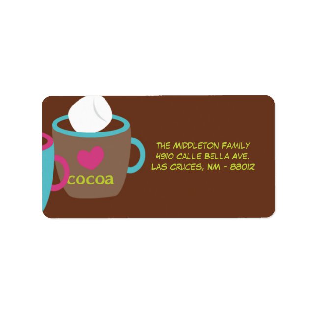 1.25"x2.75" Modern Cocoa Cup Mailing Label (Front)