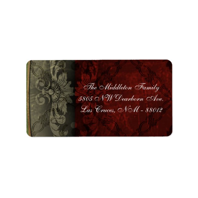 1.25"x2.75" Red XMAS Christmas Mailing Address Label (Front)