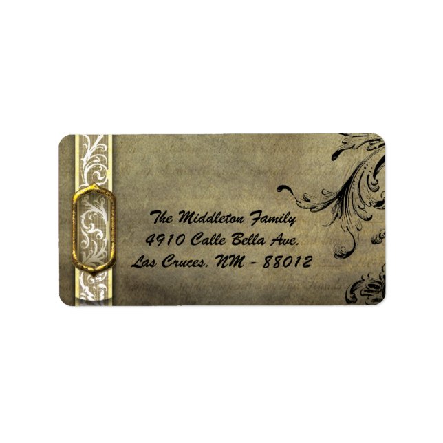 1.25"x2.75" XMAS Buckle Filigree Mailing Address Label (Front)