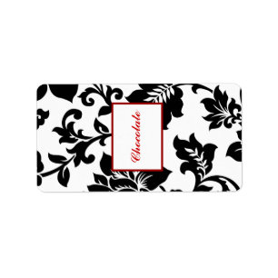 1.25" x 2.75" Hershey's Black Flourish Red Stripe Label