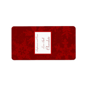 1.25" x 2.75" Hershey's Miniature Christmas Red Label