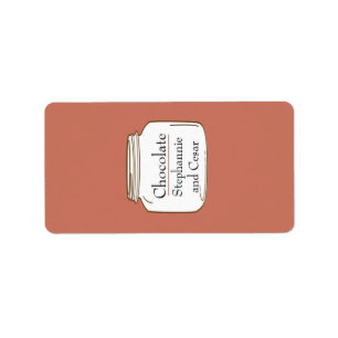 1.25" x 2.75" Hershey's Pink/Brown Mason Jars Label