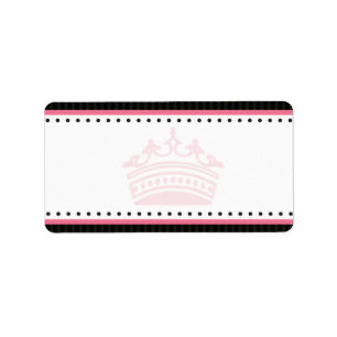 1.25" x 2.75" Mailing Address Damask/Stripes Pink Label