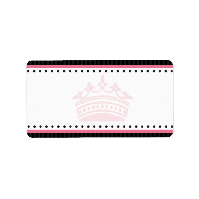 1.25" x 2.75" Mailing Address Damask/Stripes Pink Label (Front)
