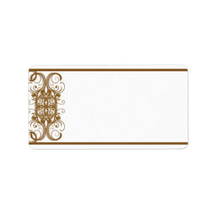 1.25" x 2.75" Mailing Address Gold and Black Damas Label