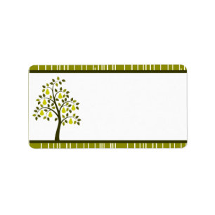 1.25" x 2.75" Mailing Address Green Pear Fruit Str Label