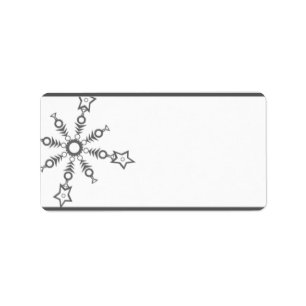 1.25" x 2.75" Mailing Address Grey Snowflakes Label