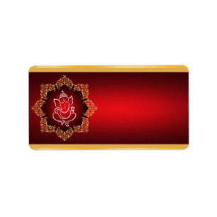 1.25" x 2.75" Mailing Address Lord Ganesha/Hindu R Label
