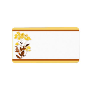 1.25" x 2.75" Mailing Address Mustard Yellow Poppy Label