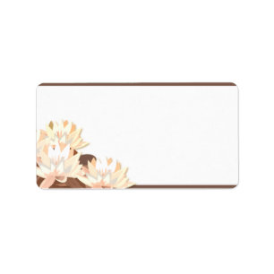1.25" x 2.75" Mailing Address Oriental Flowers Label