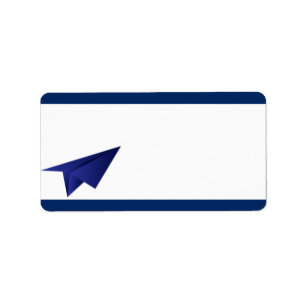 1.25" x 2.75" Mailing Address Paper Plane Flying B Label
