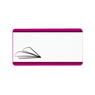 1.25" x 2.75" Mailing Address Paper Plane Purple Label