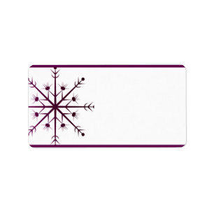 1.25" x 2.75" Mailing Address Purple Stars/Snowflk Label