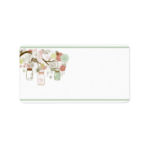 1.25" x 2.75" Mailing Address Spring Floral Mason Label