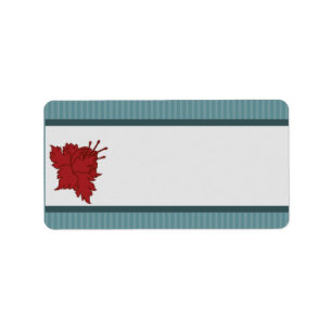 1.25" x 2.75" Mailing Address Teal Blue Damask/Str Label
