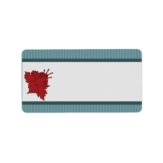 1.25" x 2.75" Mailing Address Teal Blue Damask/Str Label (Front)