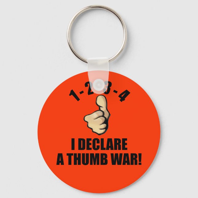 1-2-3-4 I Declare a Thumb War Funny Retro Game Key Ring (Front)