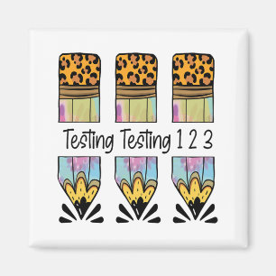 1 2 3 Test Day Shirt Test Day Teacher Exam Testing Magnet