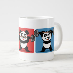 1-2-3 Weightlifting Panda Large Coffee Mug
