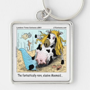 1/2 Cow 1/2 Mermaid Moomaid Funny Key Ring