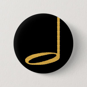 1/2 Half Note 6 Cm Round Badge