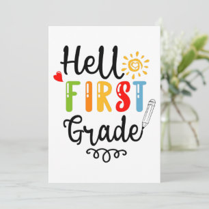 1/2- Hello First Grade Shirt, First Grade Student Invitation