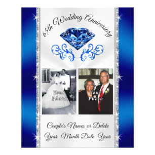 1, 2 Photo, 65th Wedding Anniversary Decorations, Photo Print