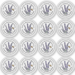 1.33" Lip Balm 0.5 oz Metal Tin Lid Label Lavender