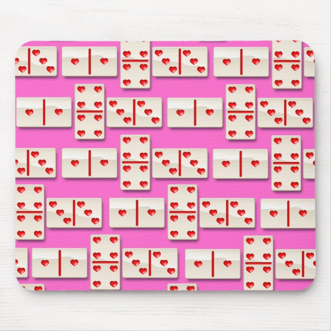 1-4-3 Heart Dominoes Mouse Mat (Front)
