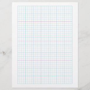 1/4 Inch Graph Paper (4 Squares Per Inch) - Blue Custom Letterhead