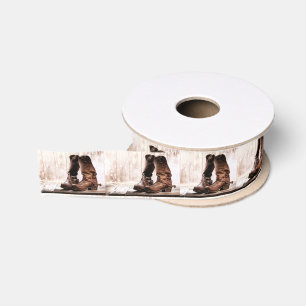1.5" Grosgrain Ribbon boots country rustic western