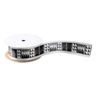 1.5 Inch Blessed Feathers in Grey Satin Ribbon