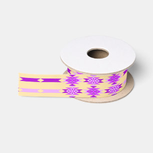 1.5 Inch Desert Diamonds on Beige Satin Ribbon