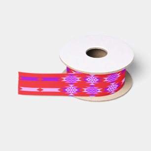 1.5 Inch Desert Diamonds on Red Satin Ribbon