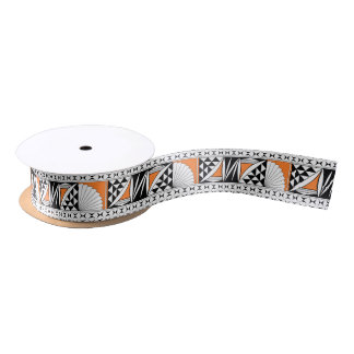 1.5 Inch Southwest Sunrise in Orange Satin Ribbon