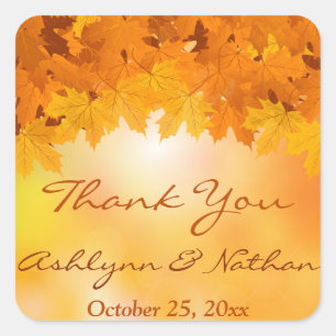 1.5" Maple Leaves Autumn Splendour Wedding Sticker