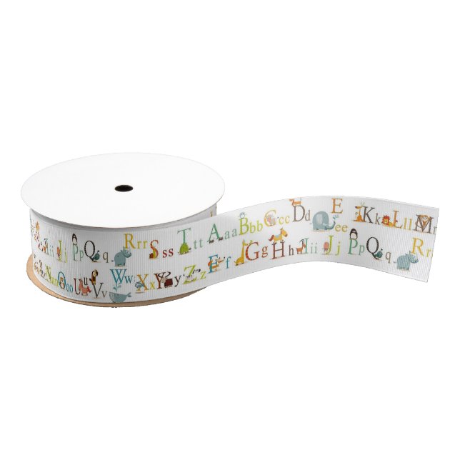 1.5" Ribbon - Alphabet Grosgrain Ribbon (Spool)