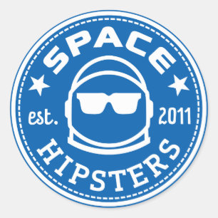 1.5" Space Hipsters Logo Stickers