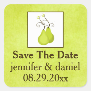 1.5" Wedding Sticker   Perfect Pair   Green, White