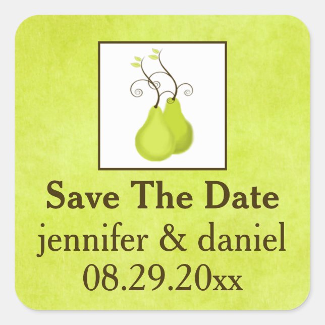 1.5" Wedding Sticker | Perfect Pair | Green, White (Front)