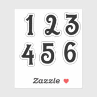 1-6 numbers stickers