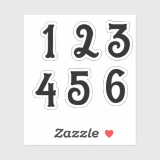 1-6 numbers stickers