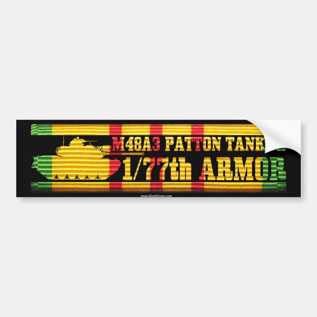 1/77th Armour M48A3 Tanker VSR Bumper Sticker (Front)
