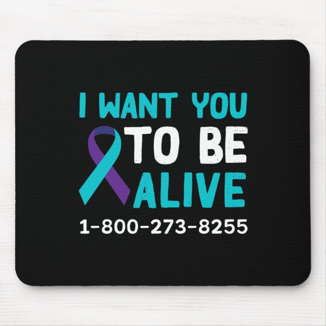 1 800 273 8255 - Suicide Prevention Day - Suicide  Mouse Mat (Front)