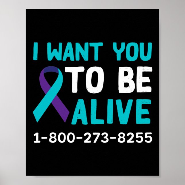 1 800 273 8255 - Suicide Prevention Day - Suicide  Poster (Front)