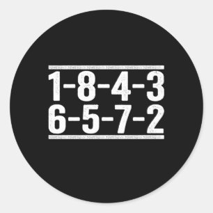 1-8-4-3-6-5-7-2 Firing Order Big Block Race Car Gu Classic Round Sticker