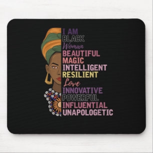 1 African Women Gift I Am A Black Woman Black Hist Mouse Mat