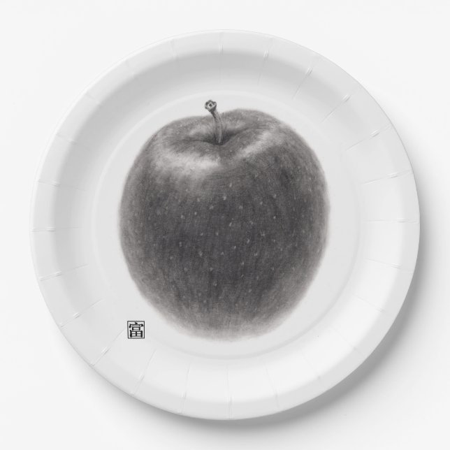 1 apple paper plate (Front)