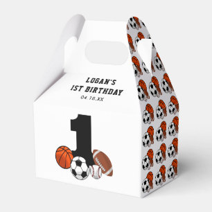 1 Ball Sports Theme Boy’s 1st Birthday Favour Box